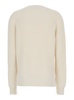 White Knit Crewneck Sweater In Cotton And Cashmere Blend Woman