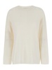 White Relaxed Crewneck Sweater In Cashmere Woman