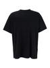 Givenchy Black Crewneck T-Shirt With Embossed Logo On Front In Cotton Man