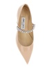 Beige Sabot With Rhinestone And Low Heel In Patent Leather Woman