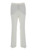 White Low Waist Flared Trousers In Technical Fabric Woman