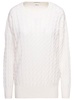 White Cable-knit Sweater In Cashmere Woman