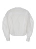 White Shirt With Mandarin Collar And Pence Details In Cotton Woman