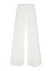 'steven' White Pants With Elastic Waist And Wide Leg In Cotton Stretch Woman