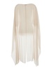 'herve' Beige Top With Boat Neckline And Semi Sheer Design In Silk Woman