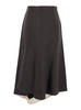 'sweet' Brown Asymmetric Skirt With Side Zip Closure In Linen And Viscose Blend Woman