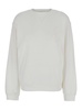 'privacy Please' White Crewneck T-shirt With Tonal Logo Embroidery On The Front In Cotton Blend Woman