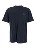 Stone Island Blue Crewneck T-Shirt With Logo Patch On The Front In Cotton Man