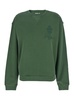 'privacy Please' Green Crewneck T-shirt With Tonal Logo Embroidery On The Front In Cotton Blend Woman