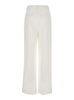 White Wide Pants In Cotton Blend Woman