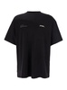 'patron Of The Club' Black Crewneck T-shirt With Front And Back Logo Print In Cotton Man