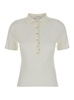 White Sweater With Classic Collar And Button Closure In Wool Woman
