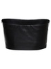 Black Bandeau Tube Top Crop Faux Leather In Polyester Woman