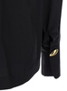 Black Shirt With Pointed Collar And Metallic Details On The Cuffs In Fabric Woman