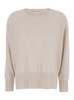 Beige Crewneck Sweater In Cashmere Woman