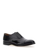 Black Oxford Shoes With Five Holes In Smooth Leather Man