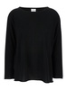 Black Pullover With Boart Neckline In Wool Woman