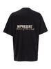 'patron Of The Club' Black Crewneck T-shirt With Front And Back Logo Print In Cotton Man
