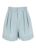 The Andamane Light Blue Shorts With Pinces In Linen Blend Woman