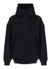 Saint Laurent Black Hoodie With Logo Lettering Embroidery In Cotton Man