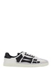 Amiri 'Pacific Bones' White And Black Sneakers With Contrasting Side Patches And Logo Patch On The Tongue In Leather Man
