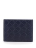 Bottega Veneta Blue Card Holder With Intreccio Motif And Embossed Logo In Leather Man