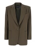 The Andamane 'Guia' Green Single-Breasted Jacket With Notched Revers And Shoulder Pads In Wool Blend Stretch Woman