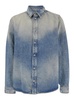 Amiri Light Blue Shirt With Used Effect In Denim Man