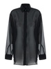 The Andamane Black Shirt With Buttons In Stretch Silk Woman
