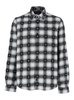 Amiri 'Stardust' Black Shirt With Classic Collar And All-Over Check Motif In Cotton Man