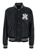 Amiri 'Ma Hollywood' Black Bomber Jacket With Logo Print On The Front And Maxi Logo Print On The Rear In Leather Man
