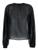 The Andamane Black Blouse With Crew Neck In Stretch Silk Woman