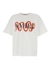 Amiri 'Snake' White Crewneck T-Shirt With Maxi Logo Print On The Front In Cotton Man