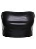 The Andamane Black Bandeau Tube Top Crop Faux Leather In Polyester Woman