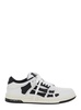 Amiri 'Skel Top Low' White And Black Sneaker With Logo Patch On The Tongue And Contrasting Details On The Side In Leather Woman