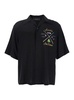 Amiri 'Pool Cue' Black Shirt With Maxi Print On The Back In Viscose Man