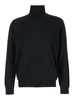 Valentino Garavani Black Turtleneck With Embroidered Vlogo In Wool Man