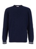 Valentino Garavani Blue Crewneck Sweater In Jacquard Toile Iconographique Man