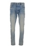 '3D Bones' Light Blue Jeans with 3D Detail on the Side and Logo Lettering on the Rear in Denim Man