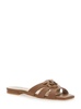 'Marli 09' Brown Sandals With Love Birds Diamond Cut Plaque And Cut-Out Details In Leather Woman