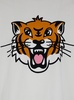 White T-Shirt With Happy Tiger Print On The Front In Cotton Man