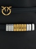 Black Bucket Bag With Love Birsa Diamond Cut Plaque On The Front And Straps In Leather Woman