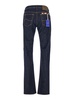 Dark Blue Jeans With Logo Patch On The Back In Stretch Cotton Man