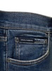 Blue Skinny Jeans With Logo Plaque At The Back In Stretch Cotton Denim Man