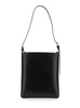 'Virginie' Black Bucket Bag With Shoulder Strap And Top Adjustable Handle In Leather Woman