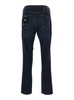 Blue Five Pocket Jeans With Logo Patch On The Back In Denim Man