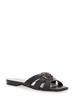 'Marli 09' Black Sandals With Love Birds Diamond Cut Plaque And Cut-Out Details In Leather Woman