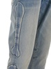 '3D Bones' Light Blue Jeans with 3D Detail on the Side and Logo Lettering on the Rear in Denim Man