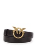 'Love Birds' Brown Belt With Logo Buckle In Leather Woman