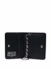 Black Bifold Wallet With Stitching Detail And Key Ring In Grained Leather Woman Maison Margiela